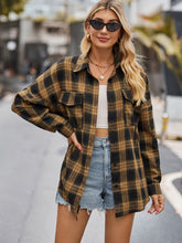 Load image into Gallery viewer, Plaid Collared Neck Button Down Jacket
