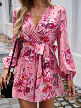 Load image into Gallery viewer, Devine Tied Surplice Long Sleeve Romper
