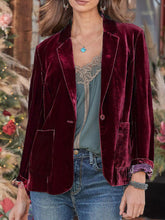 Load image into Gallery viewer, Pocketed Button Up Lapel Collar Blazer
