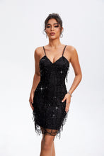 Load image into Gallery viewer, Sequin V-Neck Wrap Cami Dress
