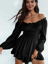 Load image into Gallery viewer, Off Shoulder Smocked Waist Romper

