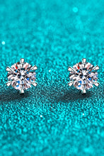 Load image into Gallery viewer, 1 Carat Moissanite Rhodium-Plated Stud Earrings
