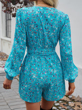 Load image into Gallery viewer, Devine Tied Surplice Long Sleeve Romper
