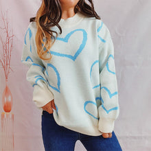 Load image into Gallery viewer, Heart Pattern Long Sleeve Sweater
