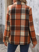 Load image into Gallery viewer, Perfee Plaid Button Down Lapel Collar Blazer
