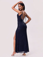 Load image into Gallery viewer, Split Sequin Backless Maxi Cami Dress
