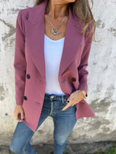 Load image into Gallery viewer, Full Size Collared Neck Long Sleeve Blazer
