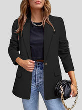 Load image into Gallery viewer, Lapel Collar Long Sleeve Blazer
