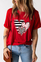 Load image into Gallery viewer, Heart Round Neck Short Sleeve T-Shirt
