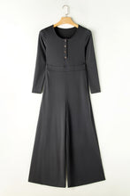 Load image into Gallery viewer, Pocketed Long Sleeve Wide Leg Jumpsuit
