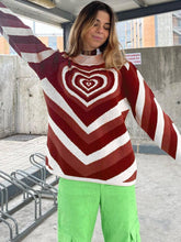 Load image into Gallery viewer, Heart Mock Neck Long Sleeve Sweater
