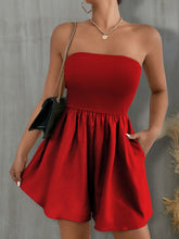 Load image into Gallery viewer, FAM-FAM Pocketed Tube Wide Leg Romper
