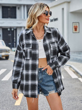 Load image into Gallery viewer, Plaid Collared Neck Button Down Jacket
