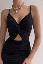 Load image into Gallery viewer, Twisted Ruched Spaghetti Strap Dress - hc
