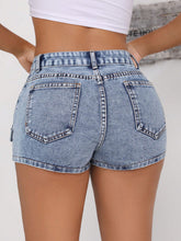 Load image into Gallery viewer, Mid-Rise Waist Denim Shorts with Pockets
