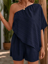 Load image into Gallery viewer, Perfee Single Shoulder Half Sleeve Romper
