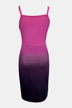 Load image into Gallery viewer, Slit Ruched Gradient Cami Dress - hc
