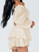 Load image into Gallery viewer, Off Shoulder Smocked Waist Romper
