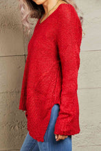 Load image into Gallery viewer, Heimish By The Fire Full Size Draped Detail Knit Sweater
