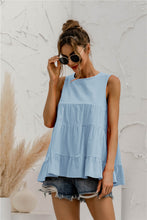 Load image into Gallery viewer, Round Neck Tiered Tank
