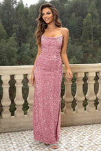 Load image into Gallery viewer, Sequin Backless Split Maxi Dress - hc

