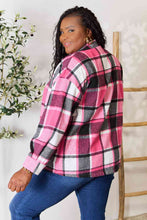 Load image into Gallery viewer, Double Take Plaid Button Up Collared Neck Jacket
