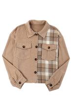 Load image into Gallery viewer, Plaid Corduroy Dropped Shoulder Jacket
