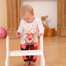 Load image into Gallery viewer, Baby Reindeer Top and Plaid Pants Set - pjs
