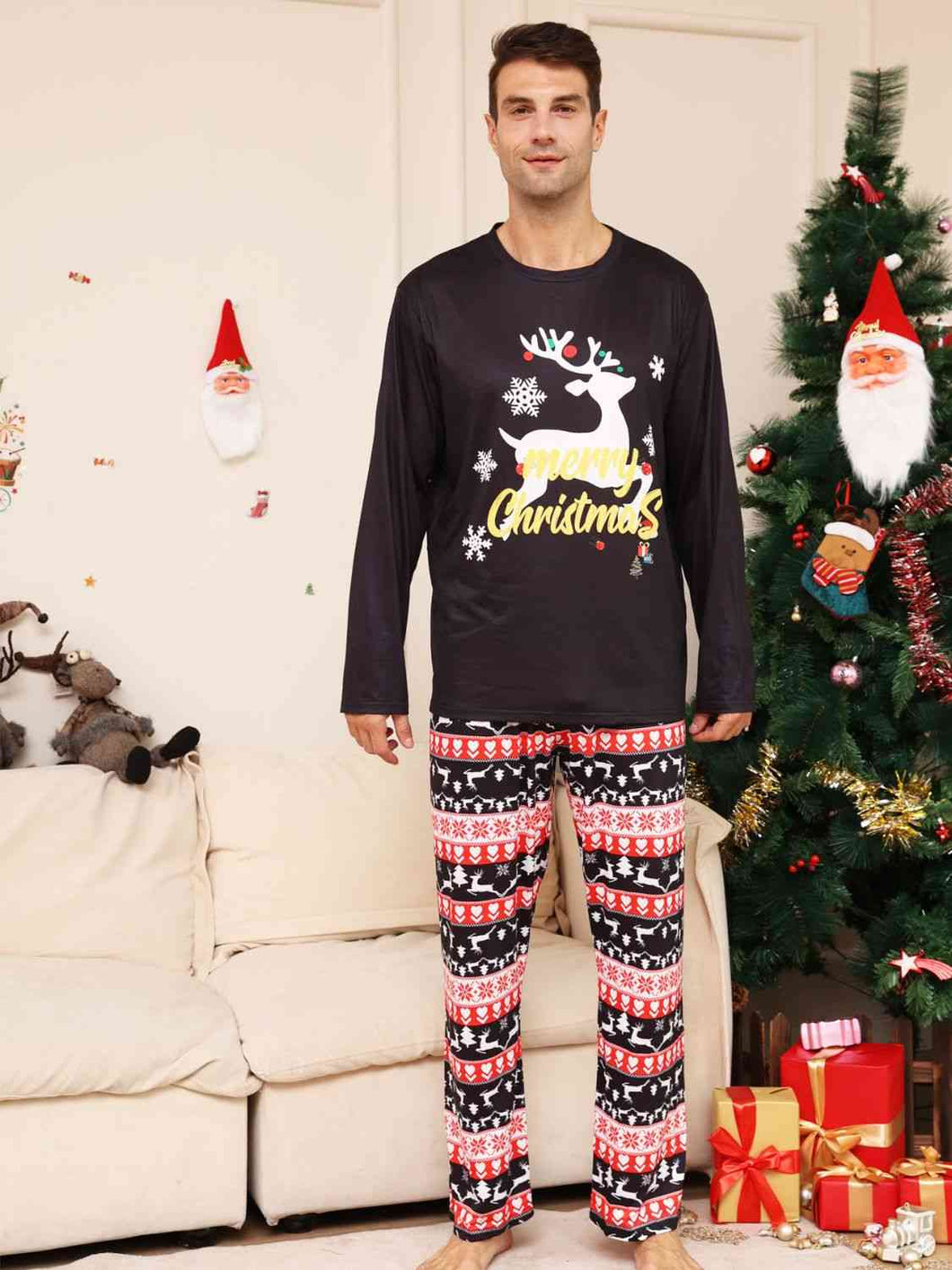 Full Size MERRY CHRISTMAS Graphic Top and Pants Set - pjs