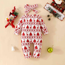 Load image into Gallery viewer, Christmas Zip Detail Ruffled Jumpsuit - pjs
