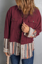 Load image into Gallery viewer, Striped Frayed Hem Corduroy Jacket
