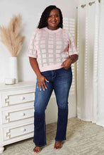 Load image into Gallery viewer, Double Take Ribbed Trim Round Neck Knit Top
