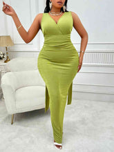 Load image into Gallery viewer, Plus Size Backless Ruched Dress -hc
