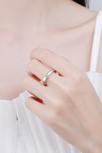 Load image into Gallery viewer, Inlaid Moissanite Rhodium-Plated Ring
