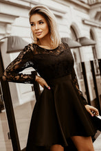 Load image into Gallery viewer, Spliced Lace High-Low Long Sleeve Dress - hc
