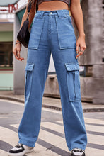 Load image into Gallery viewer, Buttoned High Waist Loose Fit Jeans
