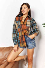 Load image into Gallery viewer, Double Take Plaid Curved Hem Shirt Jacket with Breast Pockets
