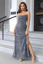 Load image into Gallery viewer, Sequin Backless Split Maxi Dress - hc
