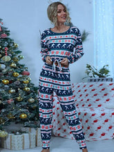 Load image into Gallery viewer, Printed Drawstring Top and Pants Set - pjs
