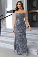 Load image into Gallery viewer, Sequin Backless Split Maxi Dress - hc

