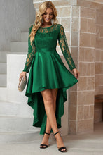 Load image into Gallery viewer, Spliced Lace High-Low Long Sleeve Dress - hc
