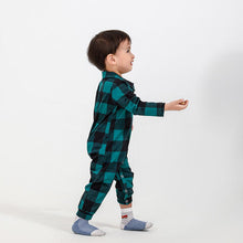 Load image into Gallery viewer, Baby Plaid Collared Neck Jumpsuit - pjs
