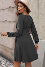 Load image into Gallery viewer, Scoop Neck Empire Waist Long Sleeve Mini Dress
