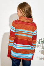 Load image into Gallery viewer, Girls Striped Cowl Neck with Pockets
