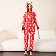 Load image into Gallery viewer, Santa Print Hooded Jumpsuit - pjs
