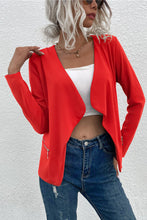 Load image into Gallery viewer, Open Front Zipper Pocket Cardigan
