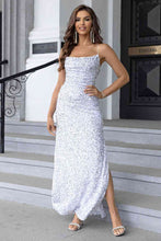 Load image into Gallery viewer, Sequin Backless Split Maxi Dress - hc
