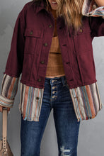 Load image into Gallery viewer, Striped Frayed Hem Corduroy Jacket
