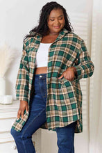 Load image into Gallery viewer, Double Take Plaid Collared Neck Long Sleeve Shirt
