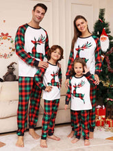 Load image into Gallery viewer, Full Size Reindeer Graphic Top and Plaid Pants Set - pjs
